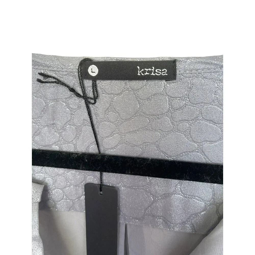 Revolve Krisa Gray Long Sleeve Blouse Size Large NWT - Picture 2 of 6